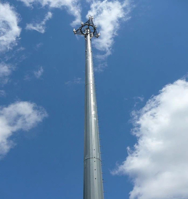 Özelleştirilebilir Sıcak Dip Galvanize Tek Tüplü İletişim Kulesi Kurulumu Kolay Ve 4G 5G Destekler